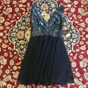 Lulus “sparkle and shine” matte navy blue dress